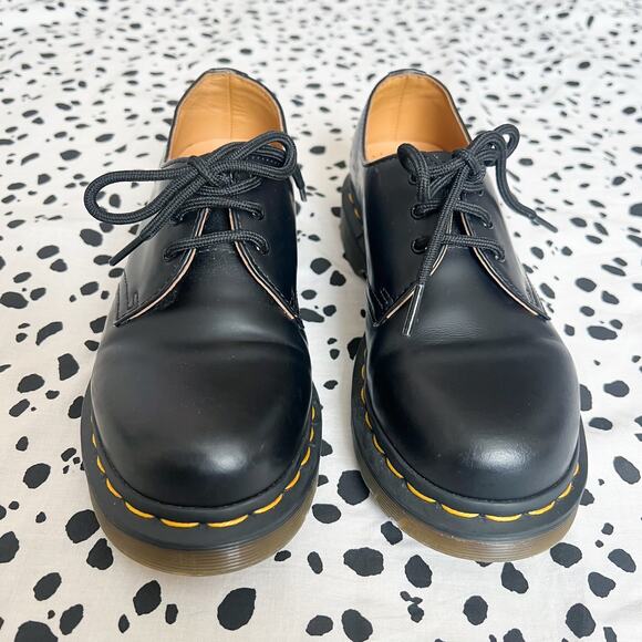 Dr Martens | 1461 Women’s Black Smooth Leather Lace Up Oxford Shoes 6 Like New - Picture 4 of 9